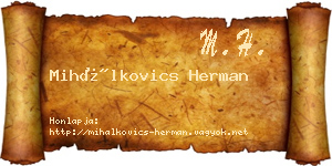 Mihálkovics Herman névjegykártya